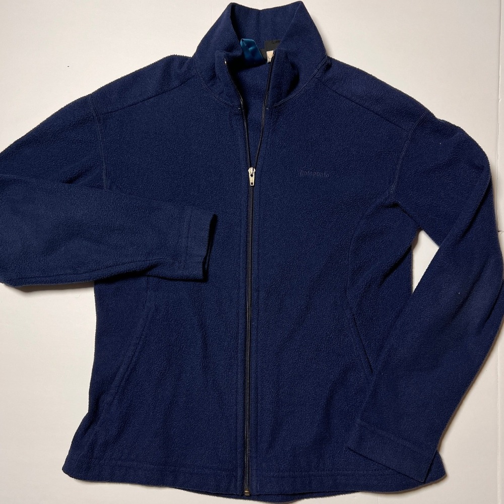 Vintage Patagonia Women's S Navy Full Zip Fleece Jacket Made in USA Outdoor
